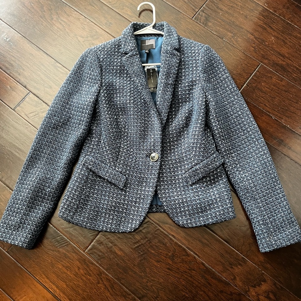 The Limited  Blue Tweed Blazer; Size Small